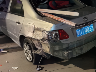 Aftermath of Chinese driver impaled accident