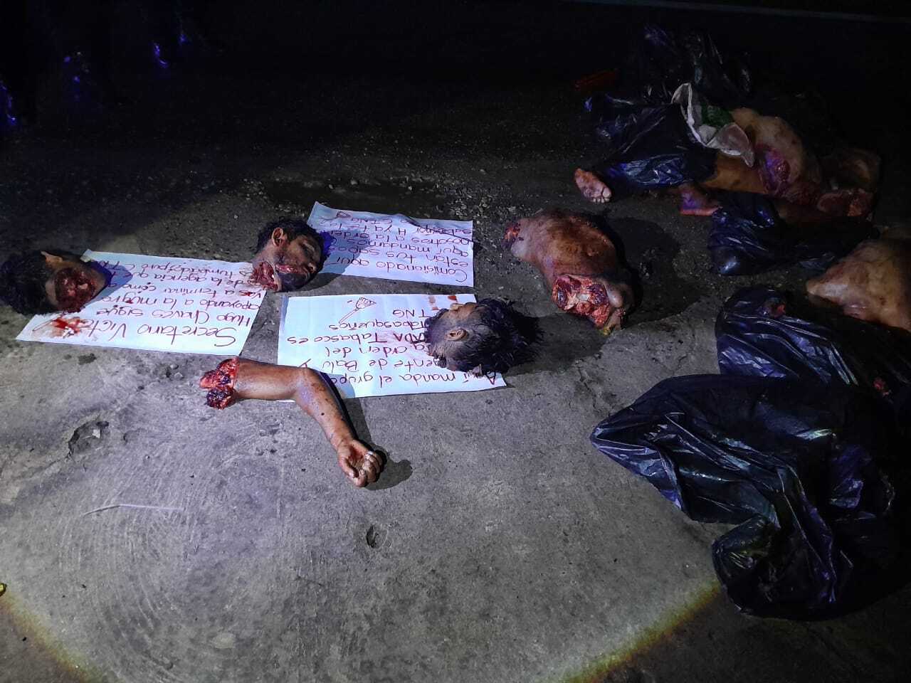 Photos of the Dismembered Bodies Left Today in Tabasco