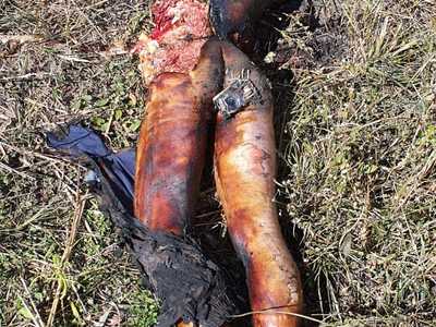 Bbq time, remains of burned man