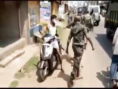 Indian police beat public not for obeying rules.