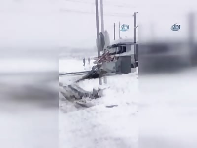 Turkey, level crossing crash, truck mowed.