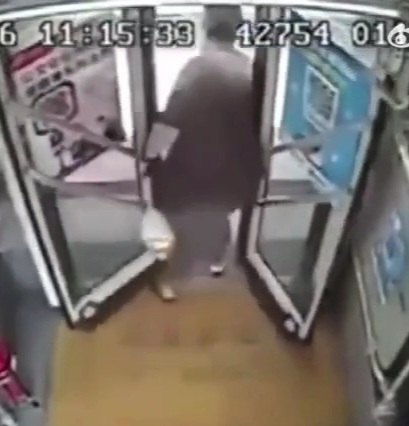 Old lady did not get off the bus fast