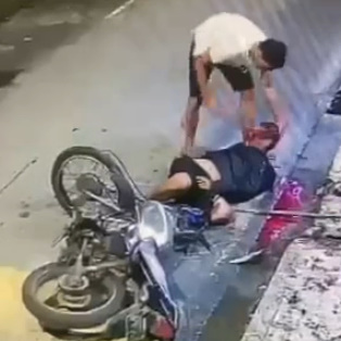 Dude On A Motorcycle Did Not Enter The Turn