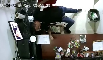 Sneaky Executioner Kills Man with a Silencer Pistol through Small Opening 