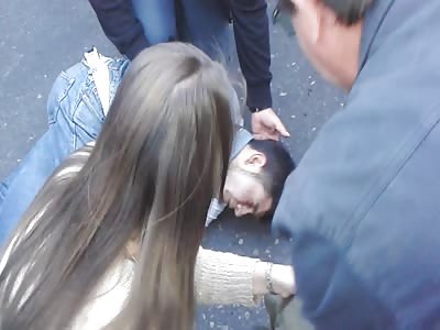 Reckless motorcyclist and his girlfriend