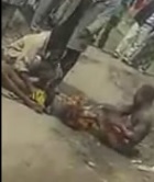 Two Thieves Tied Up and Set on Fire