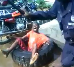 Scumbag Policemen in Africa Torturing Mentally Ill Man