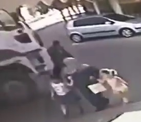 Old Man Ran Over and Crushed by Truck on the Highway