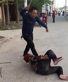 Asshole Beats and Whips Elderly Woman on the Street