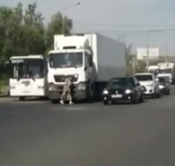 Double Crush... Truck Then Car (Much Clearer Version)