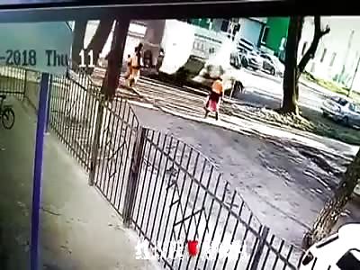 MAN BEING RUN OVER BY CAR