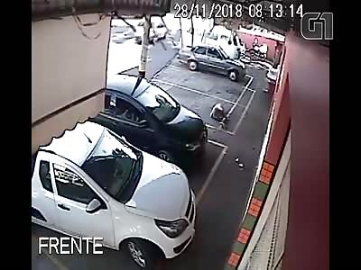 MAN SURVIVES AFTER CAR GOES OVER HIS HEAD