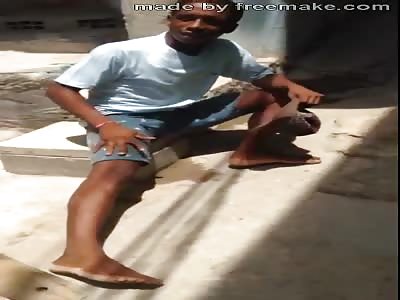 MAN LEARNING A DURE LESSON