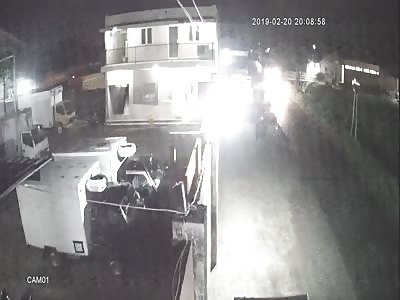 VIOLENT MOTORCYCLE CRASH AGAINST WALL