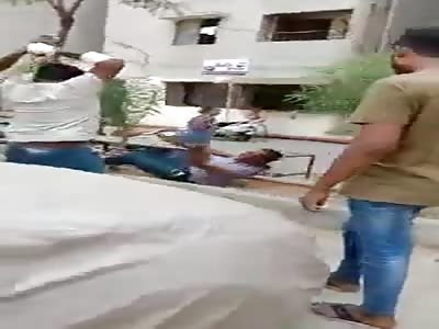 MAN BEING BEATEN WITHOUT MERCY