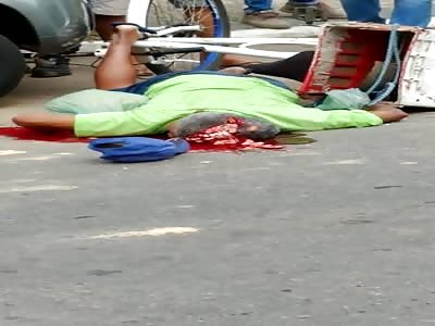 MAN'S HEAD WAS CRUSHED BY BUS