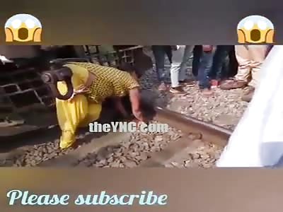 (LONGER VERSION) Woman died stuck to the front of a train