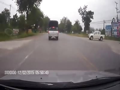 Guy on Scooter Crashes Head On with a Bus 