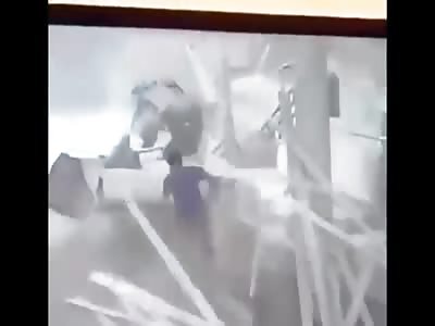 Pick up Truck accident at fuel pump