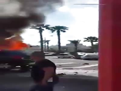  car occupant burns in