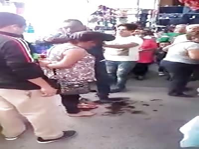 They hit and cut the hair to woman thief