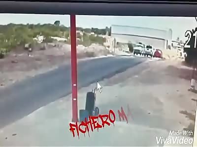 Motorcycle rider loses control and falls