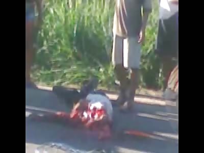 Man with head crushed by truck