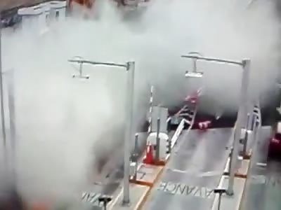 Truck crashes after tolling