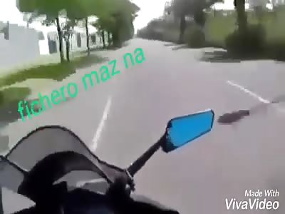 Motorcyclist records his own accident