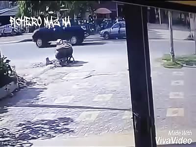 Motorcycle rider hit in accident