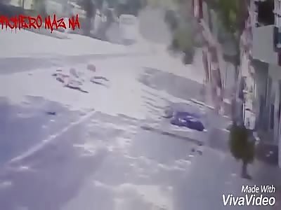 Bus out of control motorcycle riders