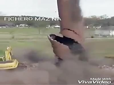 Tower demolition ends badly