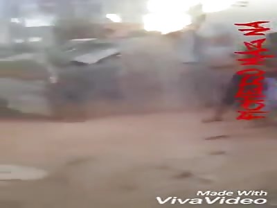 Family fight with knife