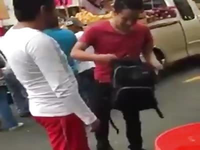 With a single blow to the ground