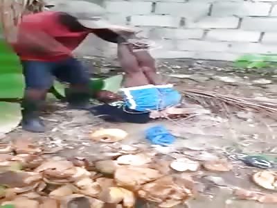 Thief is hit with machete