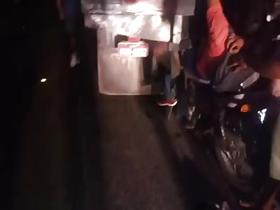 Trapped in the back of a truck