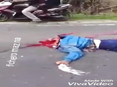 Man with head shattered