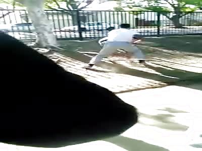White Boy Gets Lit Outside The School Fight