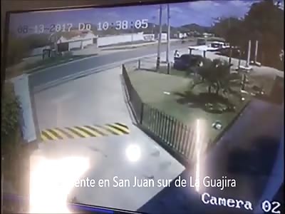 Motorcycle accident and car