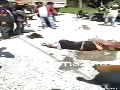 Woman loses her legs in motorcycle accident (another angle)