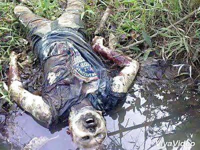 Drowned in small river