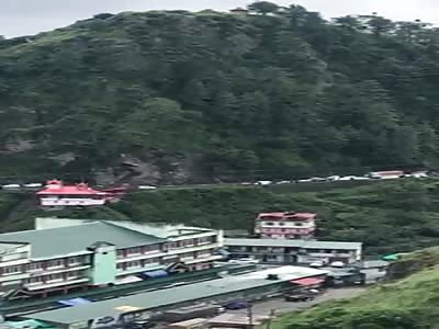 Disaster on the hill takes several cars