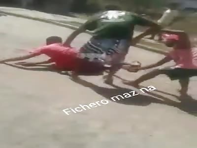 thief captured and beaten