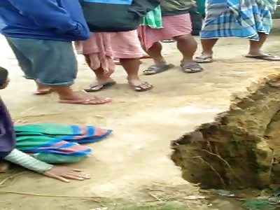 CYCLIST FALLS IN HOLE AND DIES