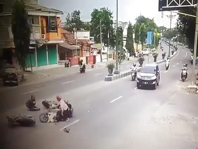 WOMAN TO THE FLYER CAUSES ACCIDENT