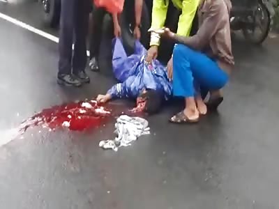 COLLECTING THE BODY OF THE MOTORCYCLIST