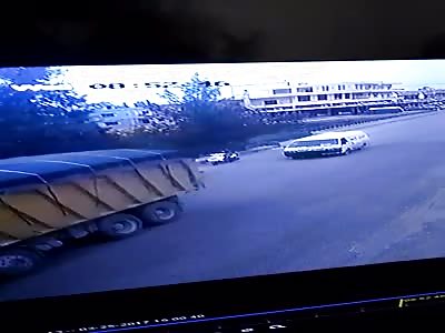 CRASH!..Motorcyclist Should be Watching Where He is