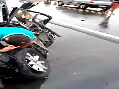 Brutal Accident Creates Human Sardines 