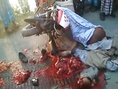 TRUE GORE: The Remains of a Man After he Was Runover by a Truck 