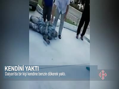 MAN RECEIVES ATTENTION AFTER HAVING LIGHTED FIRE